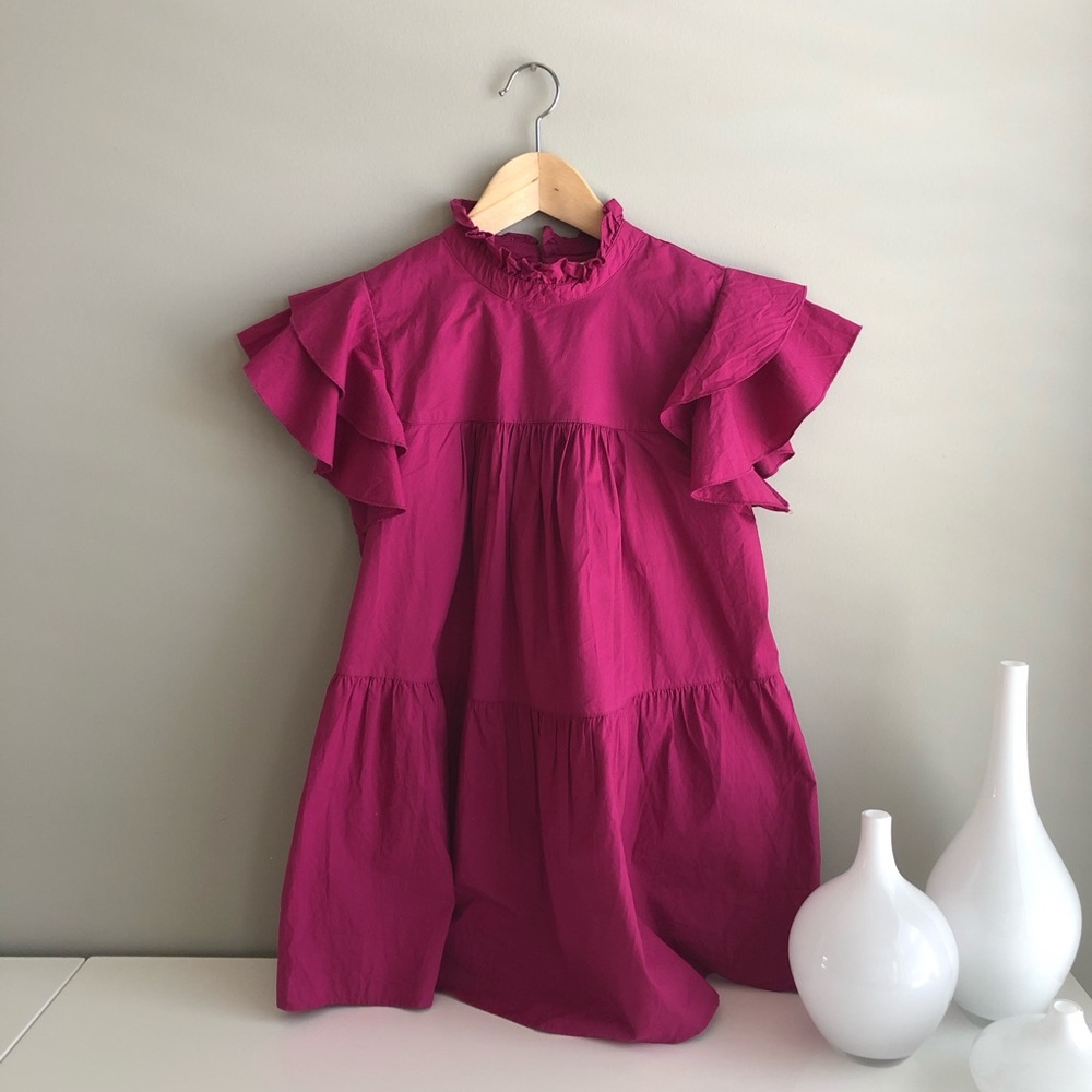 Anthropologie Tiered Pink Top